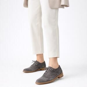 Johnston & Murphy Women's Gray Suede Wingtip Oxfords Shoes Size 10M